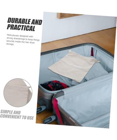 WOONEKY Hair Dryer Storage Bag Canvas Hair Dryer Organizer Bags for Travel Curling Iron Fabric Miss Modeling 33x30cm Light Grey - Buy Online on GoSupps.com