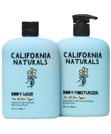 California Naturals Body Duo Body Wash and Body Moisturizer Natural Vegan Paraben & Sulfate Free Hydrating Moisturizing Eucalyptus Bergamot Orange Blossom All Skin Types 12 fl oz