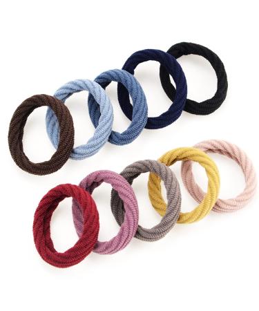 80 Pcs Seamless Cotton Hair Ties for Women - Elastic Wave Style Bands for Curly & Thick Hair - Buy Online on GoSupps.com