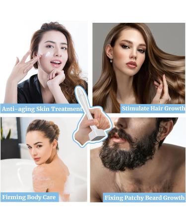 Gbbazu Microneedling Derma Stamp Adjustable 0-3.0mm 140 Titanium Needles Professional Microneedle Dermapen for Hair Beard Growth Facial Care Body Derma Microneedle Pen For Men and Women - Buy Online on GoSupps.com