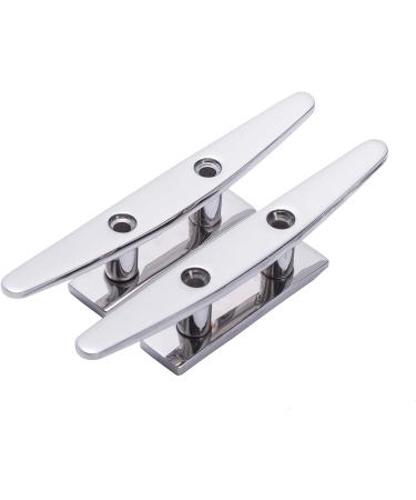6 Inch Stainless Steel Boat Cleats - Pack of 2 | Flat Top Open Base Cleat for Boat Dock & Mooring - Buy Online on GoSupps.com