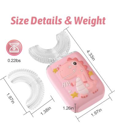 U-Shaped Electric Toothbrush for Kids | 360 Sonic Cleaning & 45S Timer | Rechargeable Toothbrush for Ages 2-6 - Pink - Buy Online on GoSupps.com