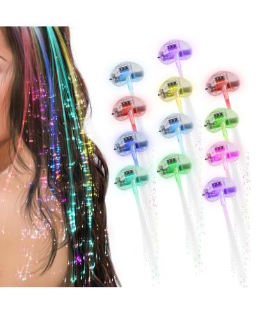 Topist LED Lights Hair 12 Light-Up Fiber Optic LED Hair Barrettes Party Favors for Party Bar Dancing Hairpin Hair Clip Multicolor Flash Barrettes Clip Braid 12 Pack - Buy Online on GoSupps.com