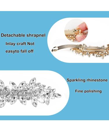2Psc Diamante Hair Clips for Women Prom Hair Clips Diamante Hair Accessories Crystal Hair Clip for Wedding Guest Rhinestone Barrette Elegant Hairpins Accessories for Bridal (Silver&Gold) - Buy Online on GoSupps.com