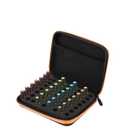 Eujgoov storage container for essential oils with 63 subjects organizer carrier bag for use at home travel move (orange)