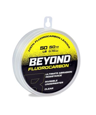 Beyond Fluorocarbon Leader Fishing Line - 100% Pure Fluorocarbon Leader Material - Highly Abrasion Reistant - Invisible Underwater- Shock Resistant - Incredible Knot Strength 50 Yard Spool Clear 40LB - Buy Online on GoSupps.com
