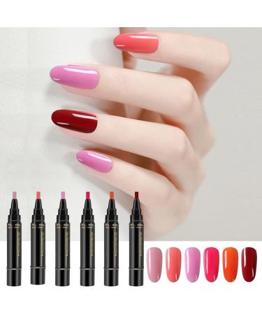  G n rique Gel Nail Polish Pen | 6 Colors | Quick Drying | UV Free | For Professional Manicures | Precise Application | 6 Marker Set | Long Lasting - Buy Online on GoSupps.com