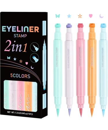  G n rique Winged Eyeliner Stamp Colorful Eye Makeup Long-Lasting Eyeliner Set Quick-Drying Eyeliner Pens Festival Makeup Kit Double Ended Eyeliner Star Moon Eyeliner Flower Winged Liner - Buy Online on GoSupps.com