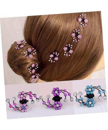 12 pcs Rhinestone Flower Hair Clips for Women - Purple Claw Hair Pins for Bridal & Wedding Accessories - Buy Online on GoSupps.com