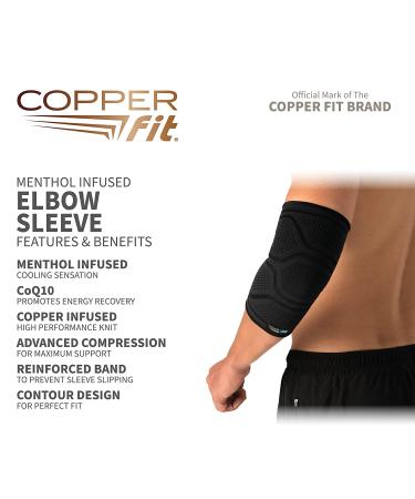 Copper Fit ICE Elbow Compression Sleeve - Menthol & CoQ10 Infused (Large/X-Large) - Buy Online on GoSupps.com