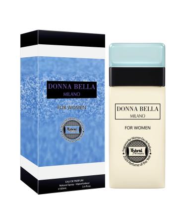Hybrid & Company Women Donna Bella Milano Light Blue Eau De Parfum Natural Spray Vaporisateur 3.4 Fl Oz Donna Bella Milano Light Blue 3.4 Fl Oz (Pack of 1)