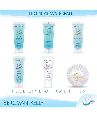 Bergman Kelly Round Hotel Soap Bars Shampoo & Conditioner 3-Piece Set - Tropical Waterfall | Bulk Travel Size Toiletries 150pc Set - Buy Online on GoSupps.com