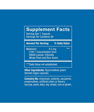 Herbatonin 0.3 mg The First Plant-Based, Natural Vegan Melatonin Supplement (Phyto-Melatonin) - Low Dose Sleep Aid, Supports Circadian Rhythm & Cellular Health 90 Capsules (90 Day Supply) 90 Count (Pack of 1) - Buy Online on GoSupps.com