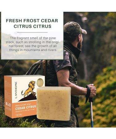  Lambo Natural Cedar Soap - Cedar Body Cleansing Soap - 100g Soap Moisturizing Soap For Softer Skin Beauty Sensitive Skin Lambo - Buy Online on GoSupps.com