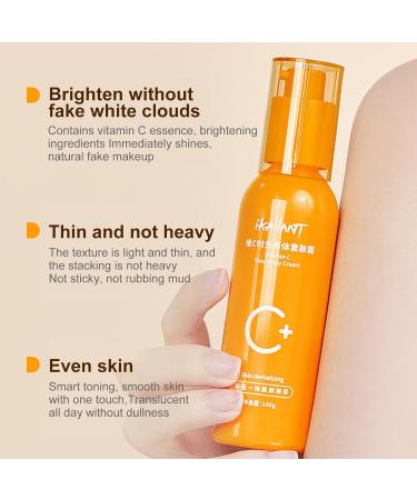  PUCHEN Vitamin C Body Cream | Body Refreshing 100ml Brightening Moisturizing Cream with Vitamin C - Long-lasting makeup lotion for dry skin with uneven skin tone use - Buy Online on GoSupps.com