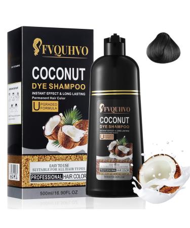 Coconut Black Hair Dye Shampoo Hair Color Shampoo for Gray Hair Instant Black Hair Shampoo 3 in 1 Black Hair Dye 16.90 Fl Oz for Women Men Long lasting & Easy to Apply Black Shampoo for All Hair Types