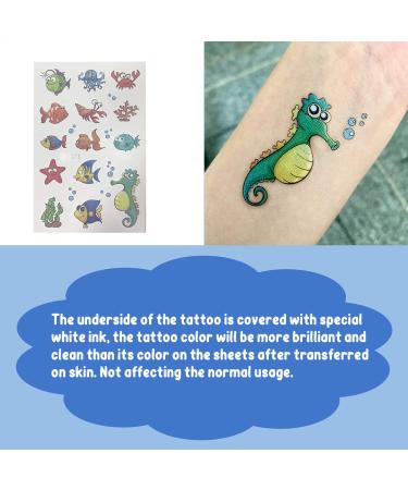 200 PCS Ocean Theme Temporary Tattoos for Kids - Mermaid, Shark, Tropical Fish, Whale - Perfect for Beach Pool Party Supplies - Buy Online on GoSupps.com