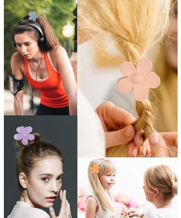 Gmdrounz Flower Claw Hair Clips - 12 Pc Large Matte Jaw Clips for Thick Hair - Non-Slip Strong Hold Barrettes for Women & Girls - Trendy & Cute Accessories - Buy Online on GoSupps.com