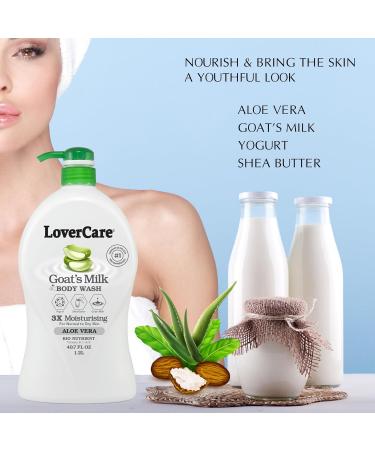 Lovercare Goat Milk Body Lotion with Aloe Vera - 27.05oz (800ml) for Dry Skin | Nourishing Body Care Combo - Buy Online on GoSupps.com