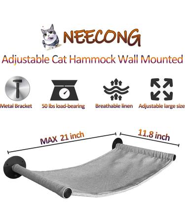 NEECONG Wall Mounted Cat Hammock - Sleek Furniture for Sleeping, Playing, Climbing, & Lounging - Holds up to 45 lbs - Metal Bracket - Buy Online on GoSupps.com