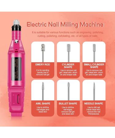 Dipping Powder Nail Kit Starter with Nail Drill - 6 Color Set with Glitter and Essential Liquid, Manicure Tools Gift for Women - Buy Online on GoSupps.com