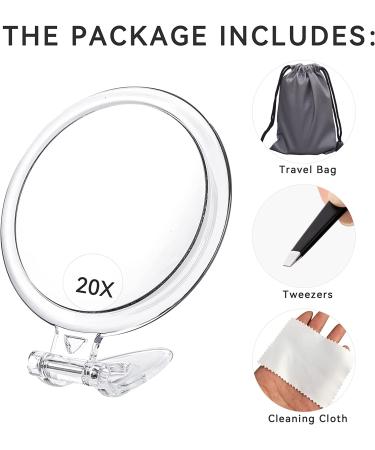 5-Inch 20X Magnifying Mirror | Two-Sided Makeup Mirror with 20X/1X Magnification | Folding Mirror for Makeup, Tweezing, Blackhead & Blemish Removal - Buy Online on GoSupps.com