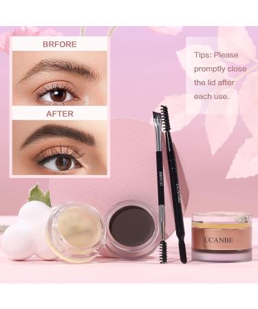 UCANBE Waterproof Eyebrow Gel & Wax Kit | Long-Lasting Dual-Ended Brush | 2-in-1 Eyebrow Makeup for Perfect Brows - Buy Online on GoSupps.com