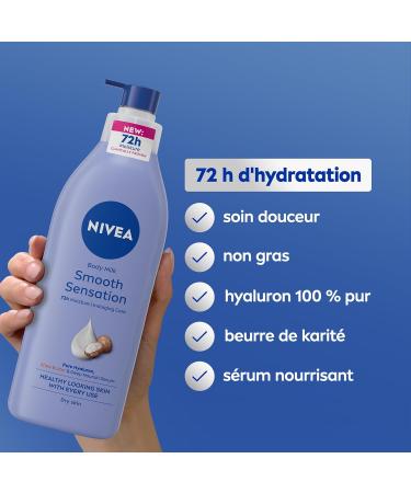 NIVEA 72h Gentle Moisturizing Body Lotion (1 x 625 ml) Body moisturizing cream with pure Hyaluronic Acid & Shea Butter  - Buy Online on GoSupps.com