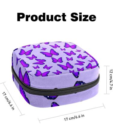 Anna Cowper Butterfly Pattern Purple Women's Storage Bag - Portable Period Bag for Menstrual Cup & Tampons | Stylish Feminine Design Perfect for Women & Teens - Buy Online on GoSupps.com