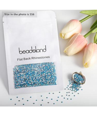 Beadsland 1440 Pieces Aquamarine Flat Back Rhinestones - SS6 Nail Crystals for Stunning Nail Art - Buy Online on GoSupps.com