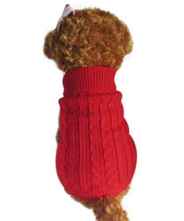 FakeFace dogs cardigan winter sweater dog knitting sweaters Dog sweater winter sweater warm and comfortable chihuahua pet red blue brown s red2