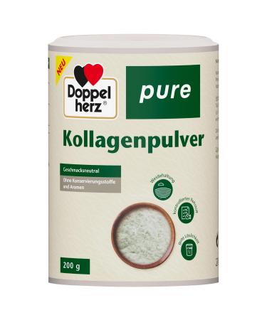 Double heart pure collagen powder - tasteless - easily soluble - without preservatives and flavors - controlled raw material from pasture keeping - 200 g 200 g (1 Pack)
