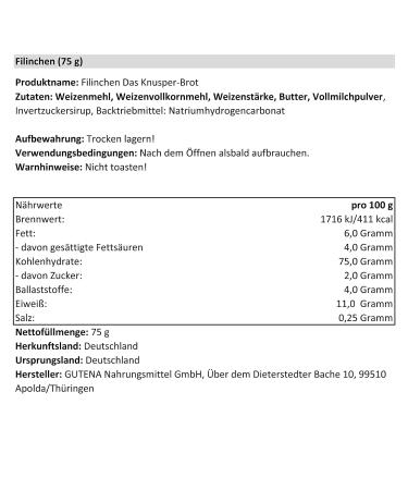 Buy 30s Sparpack Filinchen - Original Crispy Bread Low Sugar & Sodium Ideal Snack - 30 x 75g - Buy Online on GoSupps.com