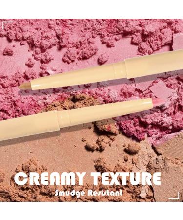 BINGBRUSH 2 Pcs Matte Cream Eyeliner Pencil & Brightener Eyeshadow Stick Set - Vegan & Cruelty-Free Long Lasting Waterproof Formula - Easy-To-Apply for Travel - Matte Pink - Buy Online on GoSupps.com
