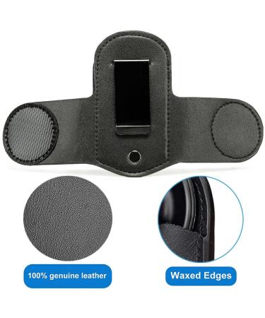 Premium Leather Stethoscope Holder - Clip-on Holster for Littmann & Universal Stethoscopes - Durable Black Design - Buy Online on GoSupps.com
