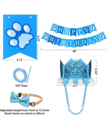 Dog Birthday Party Accessories - Bling Birthday Crown & Decorations Set for Dogs & Cats - Happy Birthday Banner & Party Supplies - Buy Online on GoSupps.com