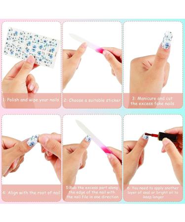 Bright Flower Print Nail Polish Stickers - 168 Pieces Full Wraps Manicure Kit with Nail File - Buy Online on GoSupps.com