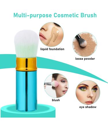 Retractable Foundation Brush 2 Pack Travel Blush Brush Kabuki Brush Portable Powder Foundation Brush with Cover for Blush Bronzer Buffing Highlighter Powder Cosmetics (Blue & Pink) Blue & Pink Gold - Buy Online on GoSupps.com