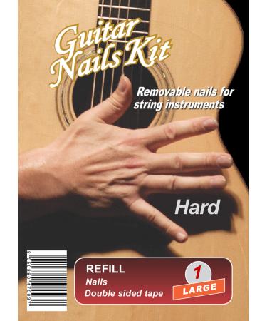Guitar Nails REFILL Hard (1) Large | Nails for guitar | removable | with double-sided adhesive tape
