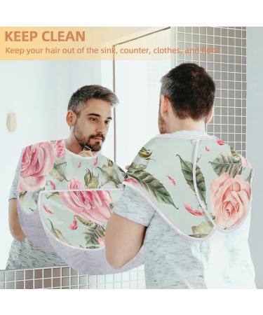 Beard Bib Apron | Non-Stick Waterproof Hair Catcher for Men | Floral Grooming Cape for Shaving & Trimming - Buy Online on GoSupps.com