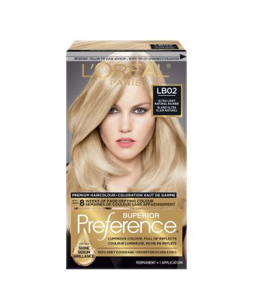 L'Oreal Paris Superior Preference Permanent Hair Color LB02 Ultra Light Natural Blonde 100% Grey Coverage Hair Dye 1 EA Ultra Light Natural Blonde 1 count (Pack of 1)