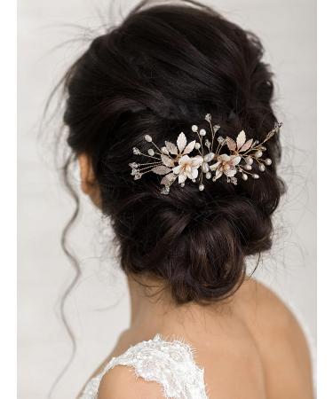 SWEETV Handmade Flower Bridal Hair Comb - Wedding Hair Accessory Clip - Buy Online on GoSupps.com