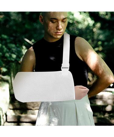 Buy Healvian Adjustable Mesh Shoulder Sling Breathable Arm Brace for Broken Arm Comfortable Support for Kids & Adults Universal Fit White - Buy Online on GoSupps.com