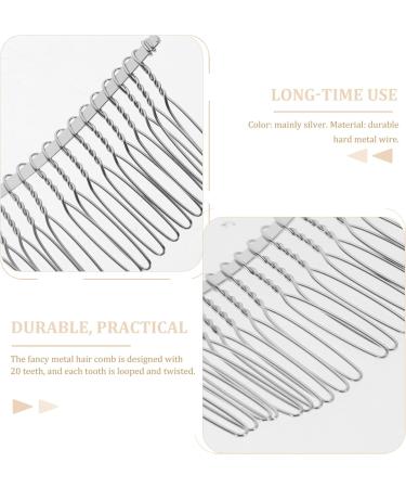 FRCOLOR 8cm Silver Metal Veil Comb - Hair Side Combs - Hair Clip for Women Wire Bridal Veil Hair Clip Comb DIY Wedding Veil Hair Accessory - Buy Online on GoSupps.com