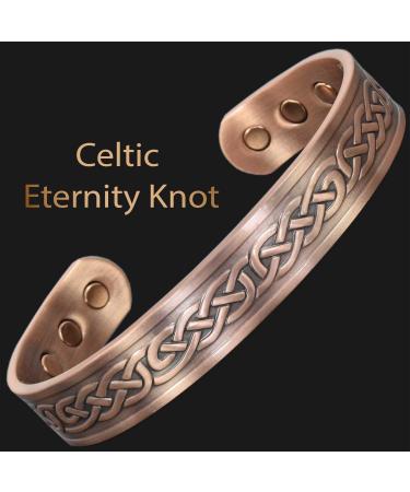 Copper Magnetic Bracelet Men Women Celtic Copper Bangle Cuff Magnetic Band Copper Magnetic Jewellery Holistic Neodymium Magnets-CEK (M: Wrist 16.5-19.5cm/6.5-7.7") - Buy Online on GoSupps.com