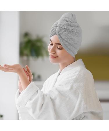 2 Pack Microfiber Hair Towel Wrap for Women - Super Absorbent Quick Dry Turban for Curly Long & Thick Hair - Sky Blue 10x26 - Buy Online on GoSupps.com