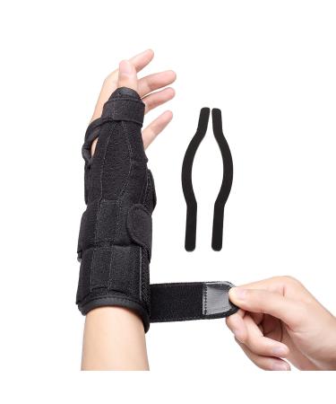 Thumb Spica Splint & Wrist Brace Adjustable Carpal Tunnel Wrist Brace Support Night Sleep Wrist & Thumb Stabilizer for De Quervain's Tenosynovitis Tendonitis Arthritis Sprain Fits Women and Man Left S/M