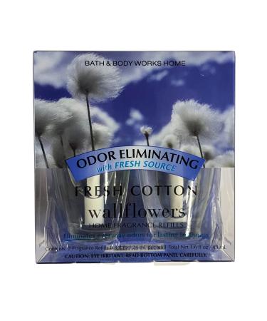 Bath and Body Works New Look! Fresh Cotton Wallflowers 2-Pack Refills (Odor Eliminating) Jasmine 1.6 Fl Oz (Pack of 2)