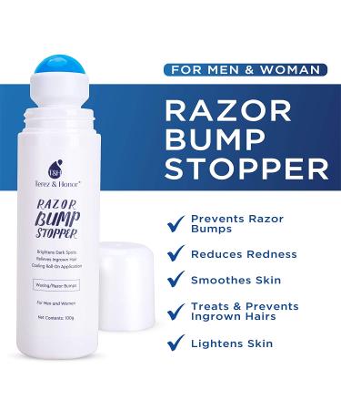 Terez & Honor Razor Bump Serum - After Shave Roll-On for Ingrown Hairs, Burns & Bumps - Men and Women (Pack of 2, 7.06 oz) - Buy Online on GoSupps.com