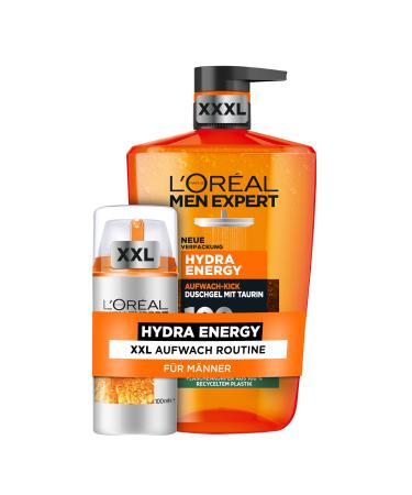 L'Or al Men Expert Waring Kick Nursing Set for Men with XXXL shower gel and XXL Face cream set for men with taurine and vitamin C Hydra Energy 2-part XXL Facial care & XXXL shower gel